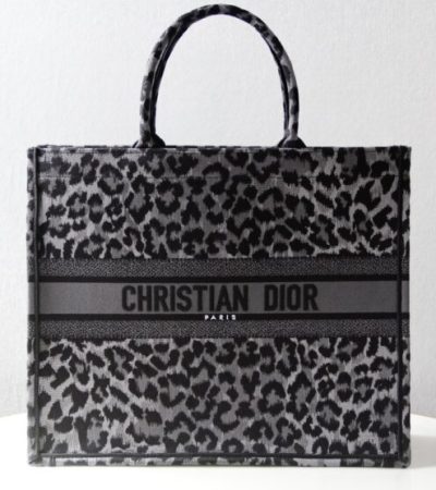 Replica Dior Tote Book Leopard Grey - premium 1:1 fake handbag model