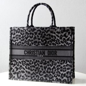 Replica Dior Tote Book Leopard Grey - premium-grade designer purse dupe
