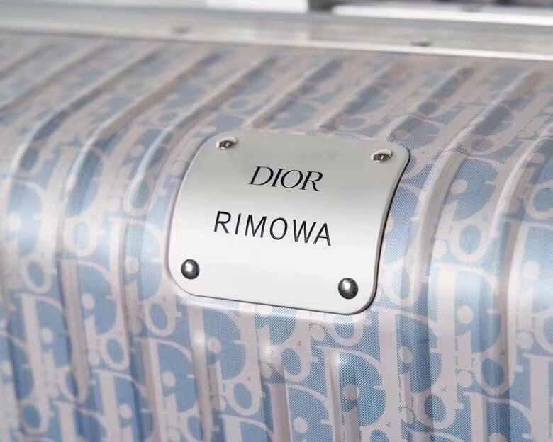Replica Rimowa & Dior Suitcase Light Blue - authentic-look luxury purse replica