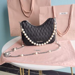 Replica Miu Miu Matelassé Pearl Black - high-quality designer bag clone