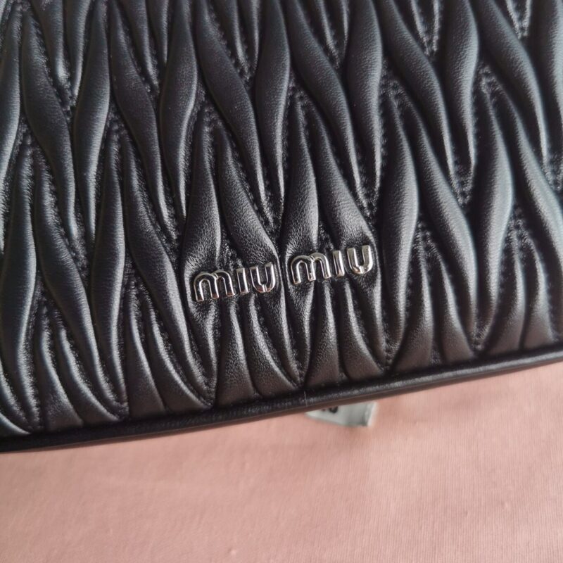 Replica Miu Miu Matelassé Pearl Black - high-quality designer bag clone