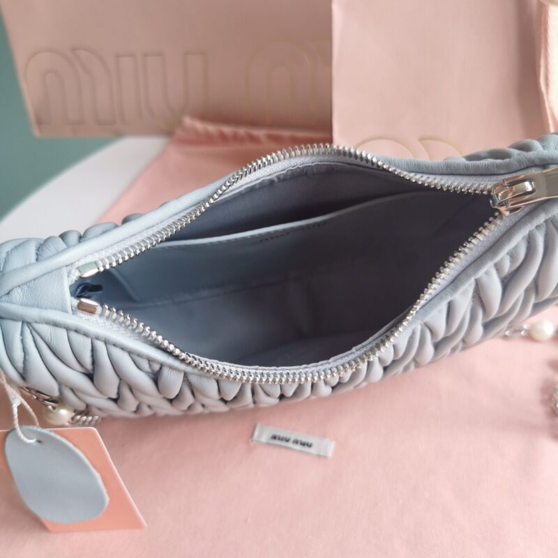 Replica Miu Miu Matelassé Pearl Blue - top-rated replica designer bag