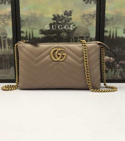 Replica Gucci Marmont Matelasse Wallet On Chain Beige - ultra-realistic fake designer tote