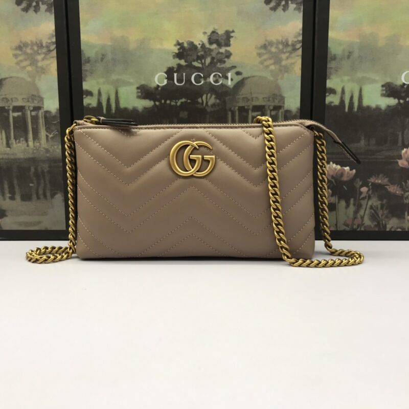 Replica Gucci Marmont Matelasse Wallet On Chain Beige - ultra-realistic fake designer tote