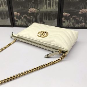 Replica Gucci Marmont Matelasse Wallet On Chain White - high-accuracy replica luxury purse