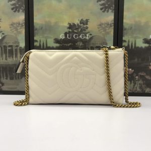 Replica Gucci Marmont Matelasse Wallet On Chain White - elite superclone designer purse