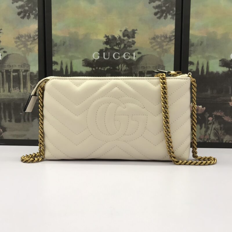 Replica Gucci Marmont Matelasse Wallet On Chain White - elite superclone designer purse