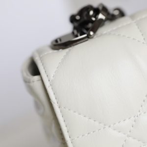 Replica Dior Caro Bag White Gunmetal - premium 1:1 fake handbag model