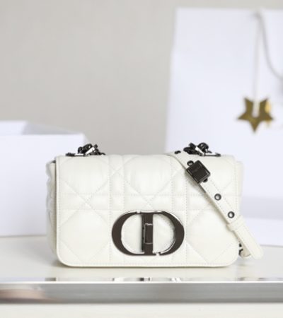 Replica Dior Caro Bag White Gunmetal - realistic designer-inspired fake bag
