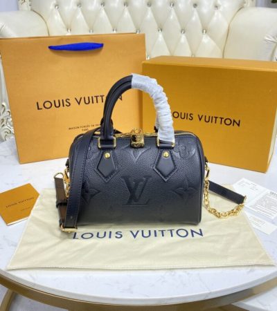 Replica Louis Vuitton Speedy Bandouliere 20 Full Black - best quality luxury bag dupe
