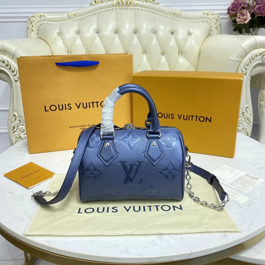 Replica Louis Vuitton Speedy Bandouliere 20 Dark Blue - elite superclone designer purse