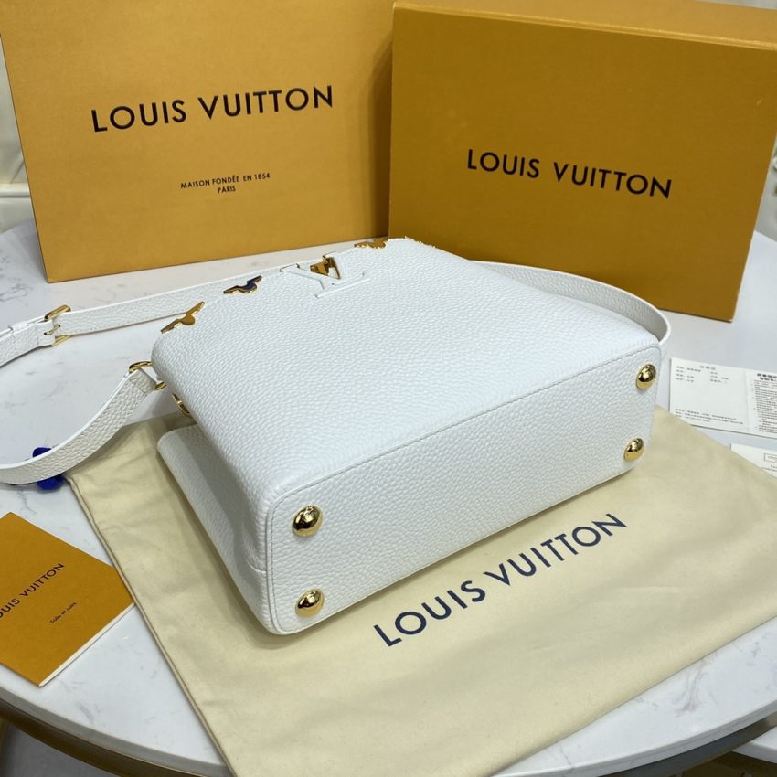 Replica Loius Vuitton Capucines White - near-authentic luxury replica handbag