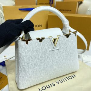 Replica Loius Vuitton Capucines White - near-authentic luxury replica handbag
