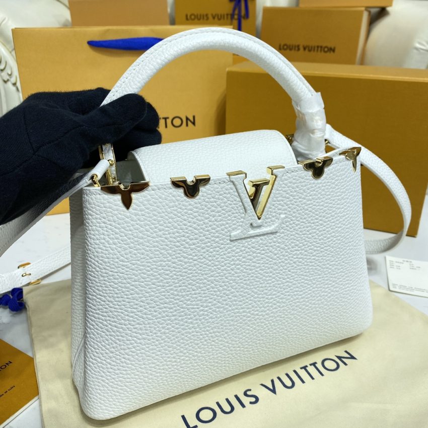 Replica Loius Vuitton Capucines White - near-authentic luxury replica handbag