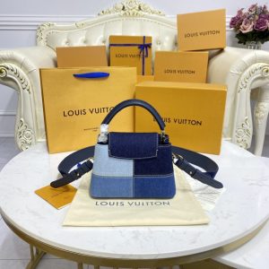 Replica Loius Vuitton Capucines Denim - near-authentic luxury replica handbag