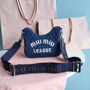 Replica Miu Miu Matelassé Denim Blue - best quality luxury bag dupe