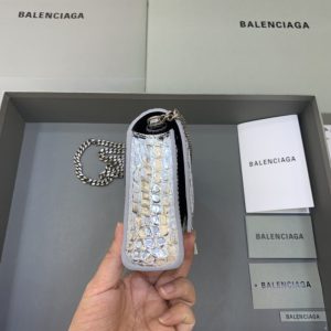 Replica Balenciaga Hourglass On Chain Silver - best quality luxury bag dupe