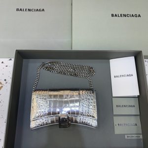 Replica Balenciaga Hourglass On Chain Silver - high-accuracy replica luxury purse