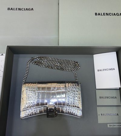 Replica Balenciaga Hourglass On Chain Silver - high-accuracy replica luxury purse