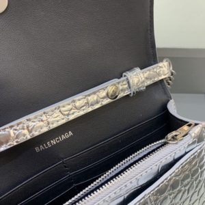 Replica Balenciaga Hourglass On Chain Silver - ultra-realistic fake designer tote