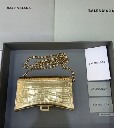 Replica Balenciaga Hourglass On Chain Gold - realistic designer-inspired fake bag
