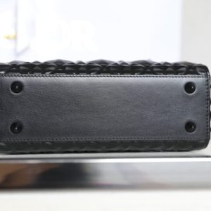 Replica Lady Dior Ultramatte Black Grid ABC - realistic designer-inspired fake bag