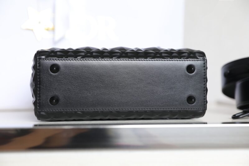 Replica Lady Dior Ultramatte Black Grid ABC - realistic designer-inspired fake bag