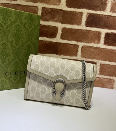 Replica Gucci Dionysus GG Chain Wallet Denim Beige - elite superclone designer purse