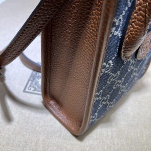 Replica Gucci Ophidia Mini Tote Bag Blue Denim - near-authentic luxury replica handbag