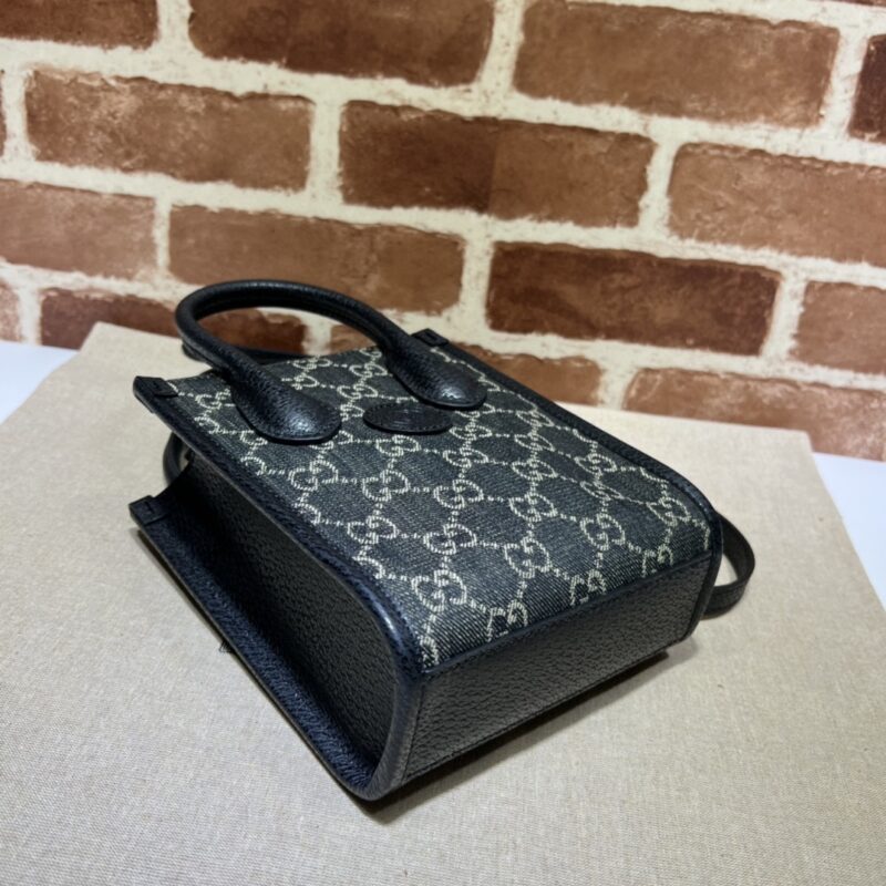 Replica Gucci Ophidia Mini Tote Bag Black Denim - premium 1:1 fake handbag model