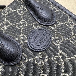 Replica Gucci Ophidia Mini Tote Bag Black Denim - ultra-realistic fake designer tote
