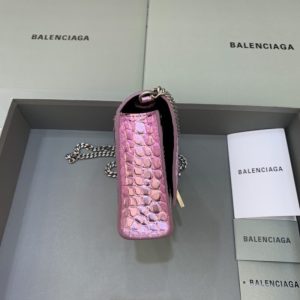 Replica Balenciaga Hourglass On Chain Shine Purple - best quality luxury bag dupe