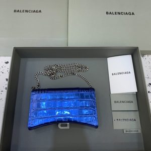Replica Balenciaga Hourglass On Chain Blue - authentic-look luxury purse replica