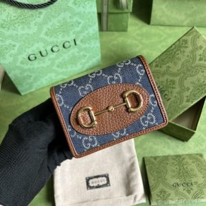 Replica Gucci Horsebit 1955 Wallet Denim Blue - ultra-realistic fake designer tote