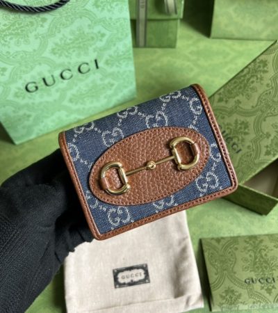 Replica Gucci Horsebit 1955 Wallet Denim Blue - ultra-realistic fake designer tote