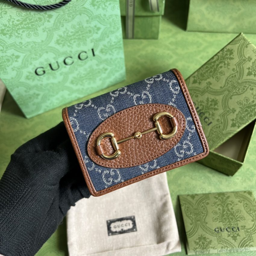 Replica Gucci Horsebit 1955 Wallet Denim Blue - ultra-realistic fake designer tote
