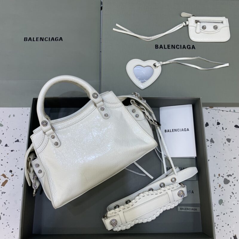 Replica Balenciaga Le City White Diamond - high-end fake designer purse