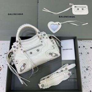Replica Balenciaga Le City White Diamond - premium 1:1 fake handbag model