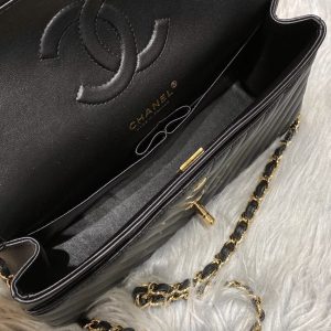 Replica CHANEL Classic Flap 25cm V Black - authentic-look luxury purse replica