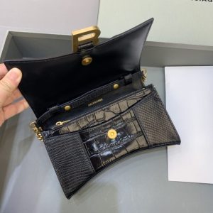 Replica Balenciaga Hourglass On Chain Black - high-end fake designer purse