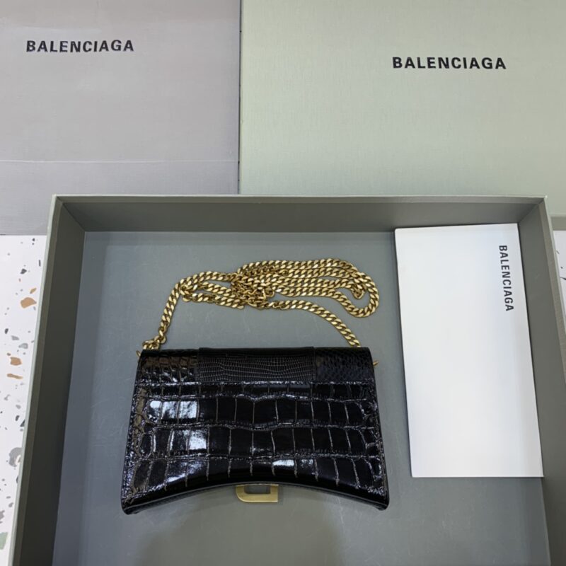 Replica Balenciaga Hourglass On Chain Black - realistic designer-inspired fake bag