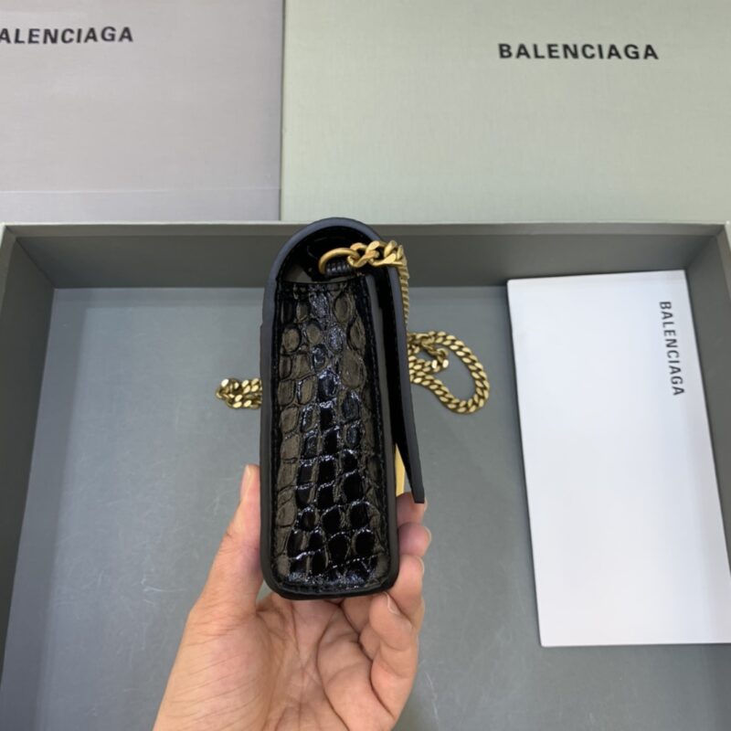Replica Balenciaga Hourglass On Chain Black - near-authentic luxury replica handbag
