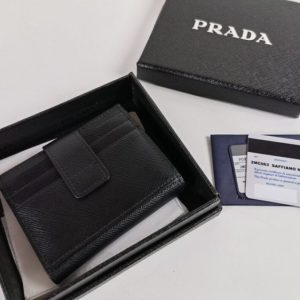 Replica Prada Saffiano Two Fold Wallet Silver - realistic designer-inspired fake bag