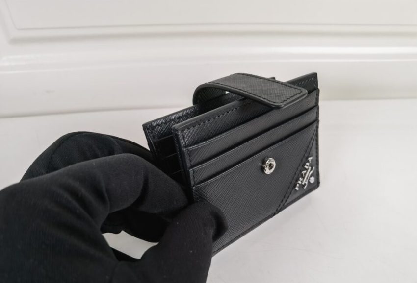 Replica Prada Saffiano Two Fold Wallet Silver - near-authentic luxury replica handbag