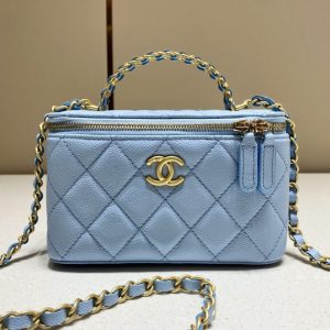 Replica CHANEL 22S Handle Box Bag Blue - top-rated replica designer bag