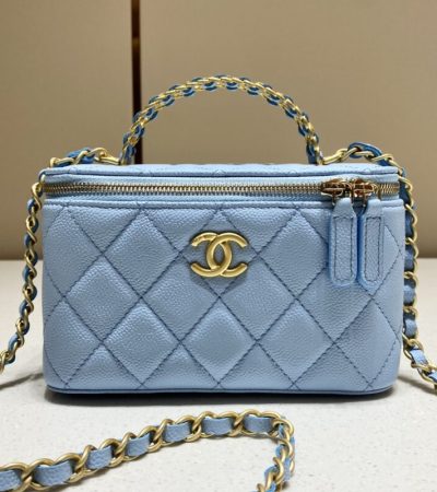 Replica CHANEL 22S Handle Box Bag Blue - top-rated replica designer bag