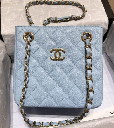 Replica CHANEL 22S Hubo Bag Light Blue - high-end fake designer purse