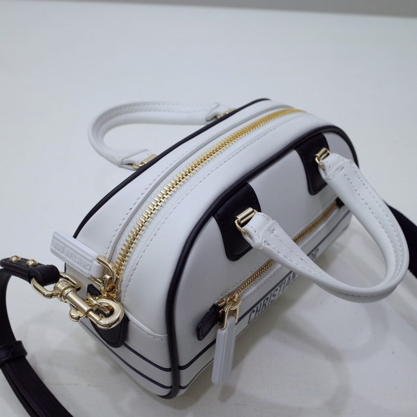 Replica Dior Vibe Zip Bowling Bag White - 1:1 designer replica handbag