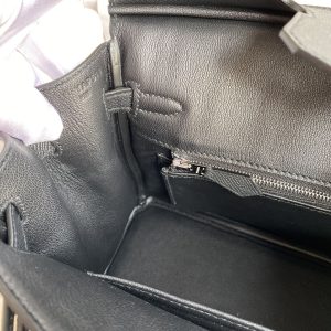 Replica Hermes Top Quality Replica Bag ShopEpsom Black Silver - premium 1:1 fake handbag model