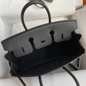 Replica Hermes Top Quality Replica Bag ShopEpsom Black Silver - authentic-look luxury purse replica
